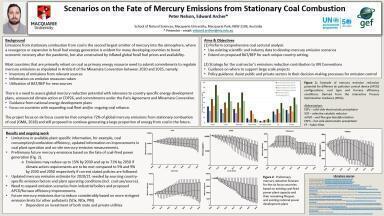 Forecast scenarios on the fate of mercury emissions from stationary coal combustion